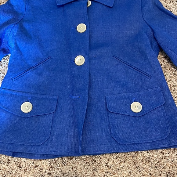 Ralph Lauren Petite Cobalt Blue Linen Blazer - Size 2P - Picture 3 of 4